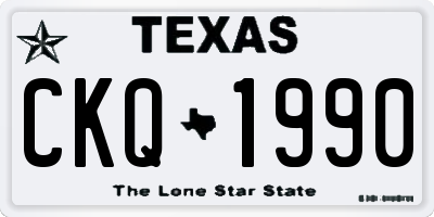 TX license plate CKQ1990