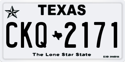 TX license plate CKQ2171