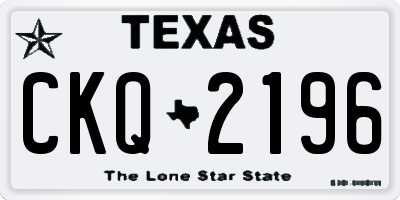 TX license plate CKQ2196