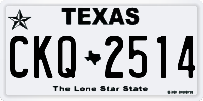 TX license plate CKQ2514