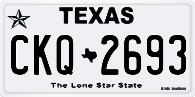 TX license plate CKQ2693