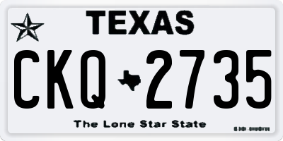 TX license plate CKQ2735