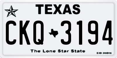 TX license plate CKQ3194