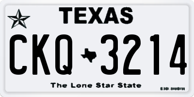 TX license plate CKQ3214