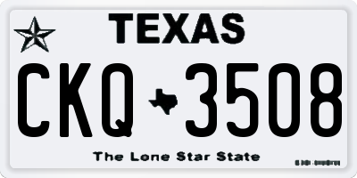 TX license plate CKQ3508