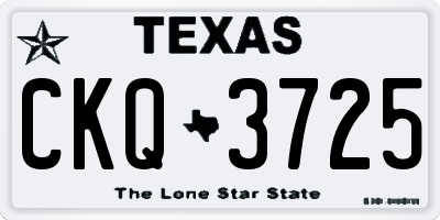 TX license plate CKQ3725