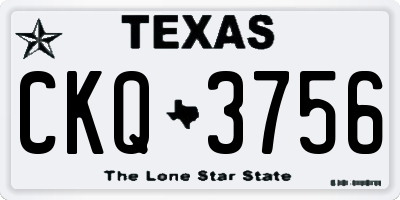 TX license plate CKQ3756