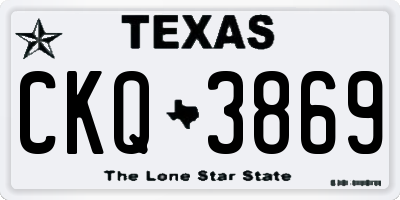 TX license plate CKQ3869