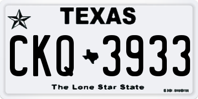 TX license plate CKQ3933