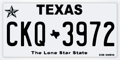 TX license plate CKQ3972