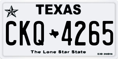 TX license plate CKQ4265
