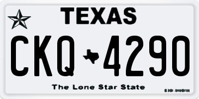 TX license plate CKQ4290