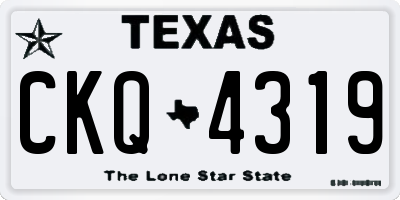 TX license plate CKQ4319