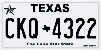 TX license plate CKQ4322