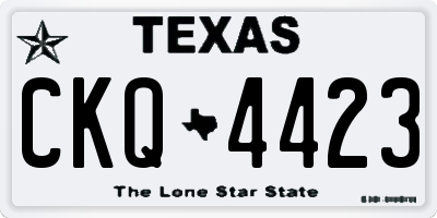 TX license plate CKQ4423