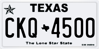 TX license plate CKQ4500