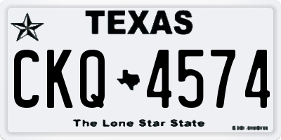 TX license plate CKQ4574