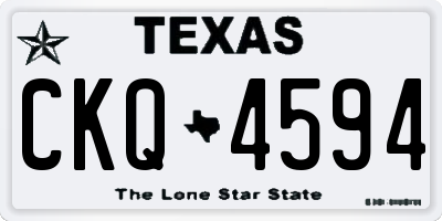 TX license plate CKQ4594
