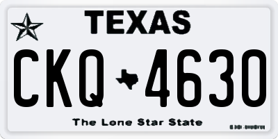 TX license plate CKQ4630
