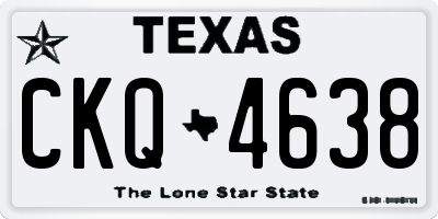 TX license plate CKQ4638