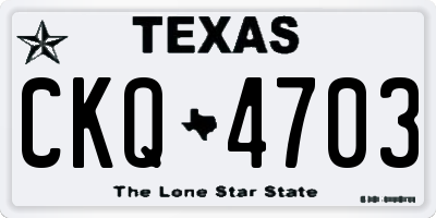 TX license plate CKQ4703