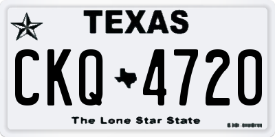 TX license plate CKQ4720