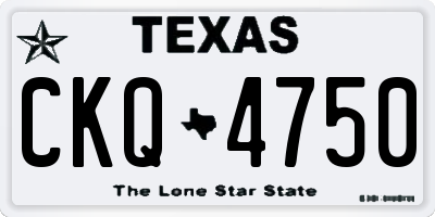 TX license plate CKQ4750