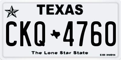 TX license plate CKQ4760