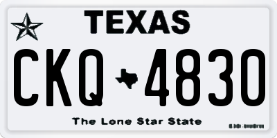 TX license plate CKQ4830