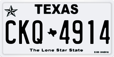 TX license plate CKQ4914