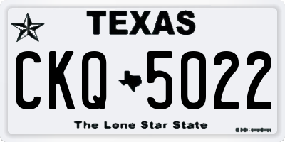 TX license plate CKQ5022
