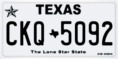 TX license plate CKQ5092