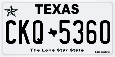 TX license plate CKQ5360