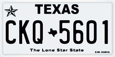 TX license plate CKQ5601