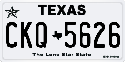 TX license plate CKQ5626