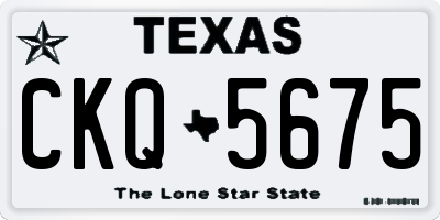 TX license plate CKQ5675