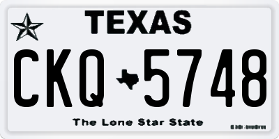 TX license plate CKQ5748