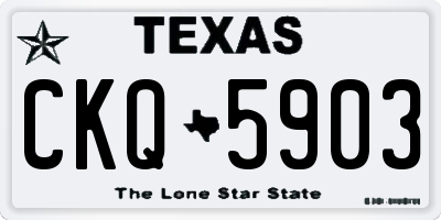 TX license plate CKQ5903