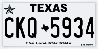 TX license plate CKQ5934
