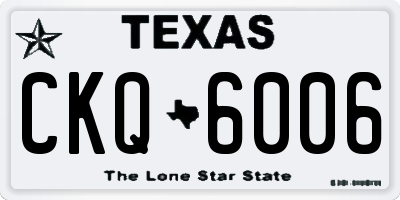 TX license plate CKQ6006