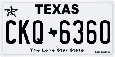TX license plate CKQ6360