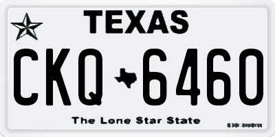 TX license plate CKQ6460
