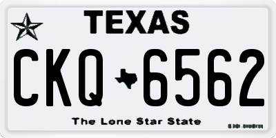 TX license plate CKQ6562