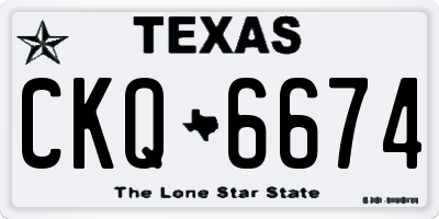 TX license plate CKQ6674