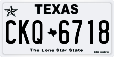 TX license plate CKQ6718