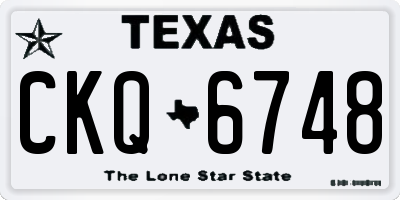 TX license plate CKQ6748