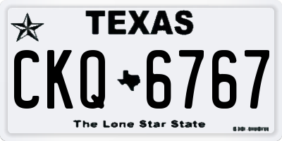 TX license plate CKQ6767