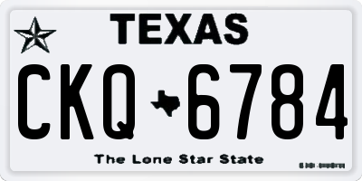 TX license plate CKQ6784
