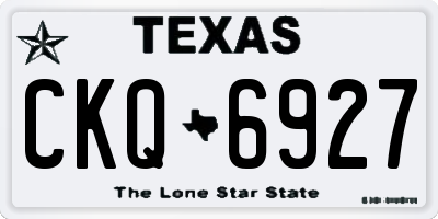 TX license plate CKQ6927