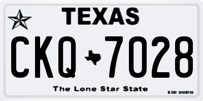 TX license plate CKQ7028